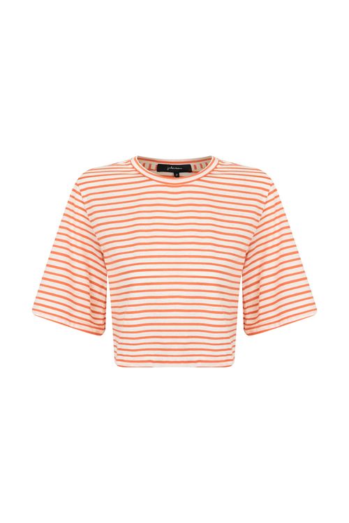 Camiseta-cropped-listrada-laranja-jchermann